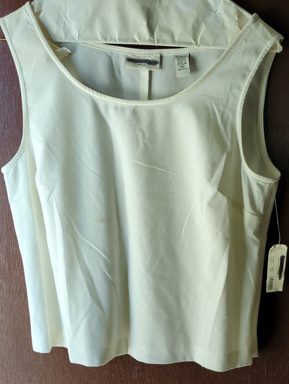5 For $20 Amanda Smith Ivory Scoop Neck Sleeveless Top Size 10P